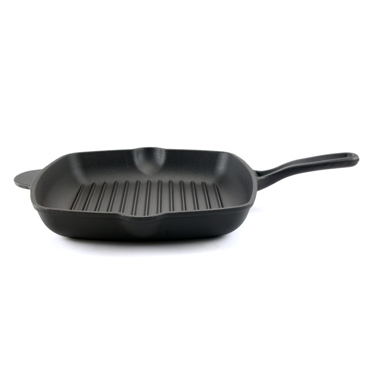 Koekenpan met antiaanbaklaag, gietijzeren koekepan, pannenset, ge&euml;mailleerde gietijzeren koekenpan