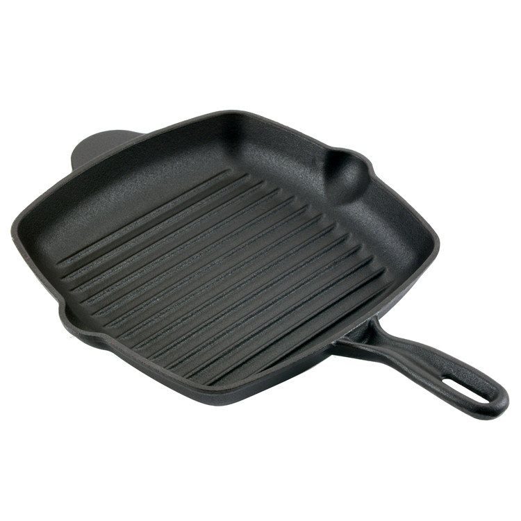 Koekenpan met antiaanbaklaag, gietijzeren koekepan, pannenset, ge&euml;mailleerde gietijzeren koekenpan