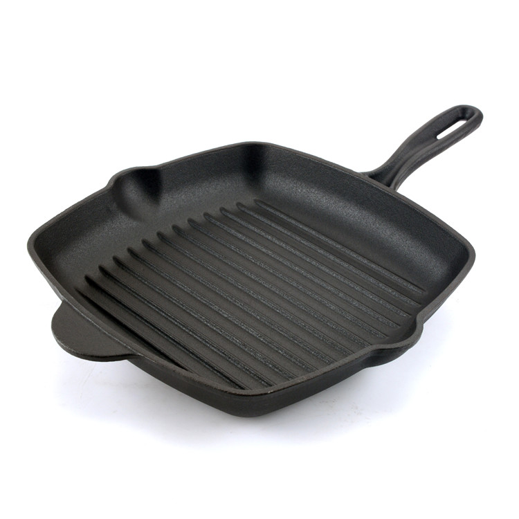 Koekenpan met antiaanbaklaag, gietijzeren koekepan, pannenset, ge&euml;mailleerde gietijzeren koekenpan