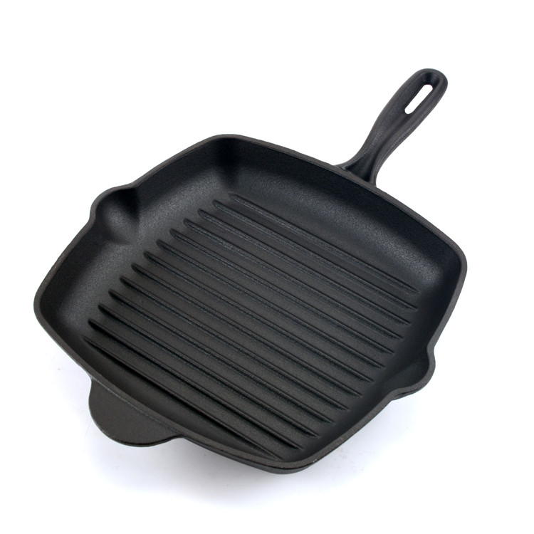 Koekenpan met antiaanbaklaag, gietijzeren koekepan, pannenset, ge&euml;mailleerde gietijzeren koekenpan