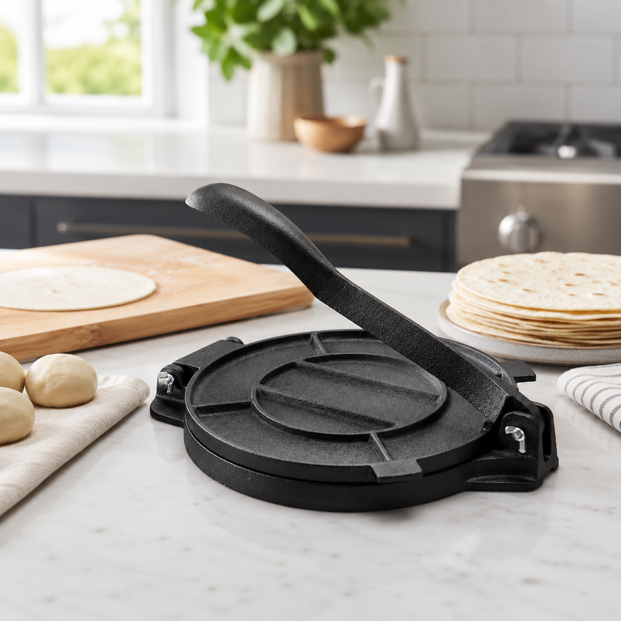 Gietijzeren tortillapers