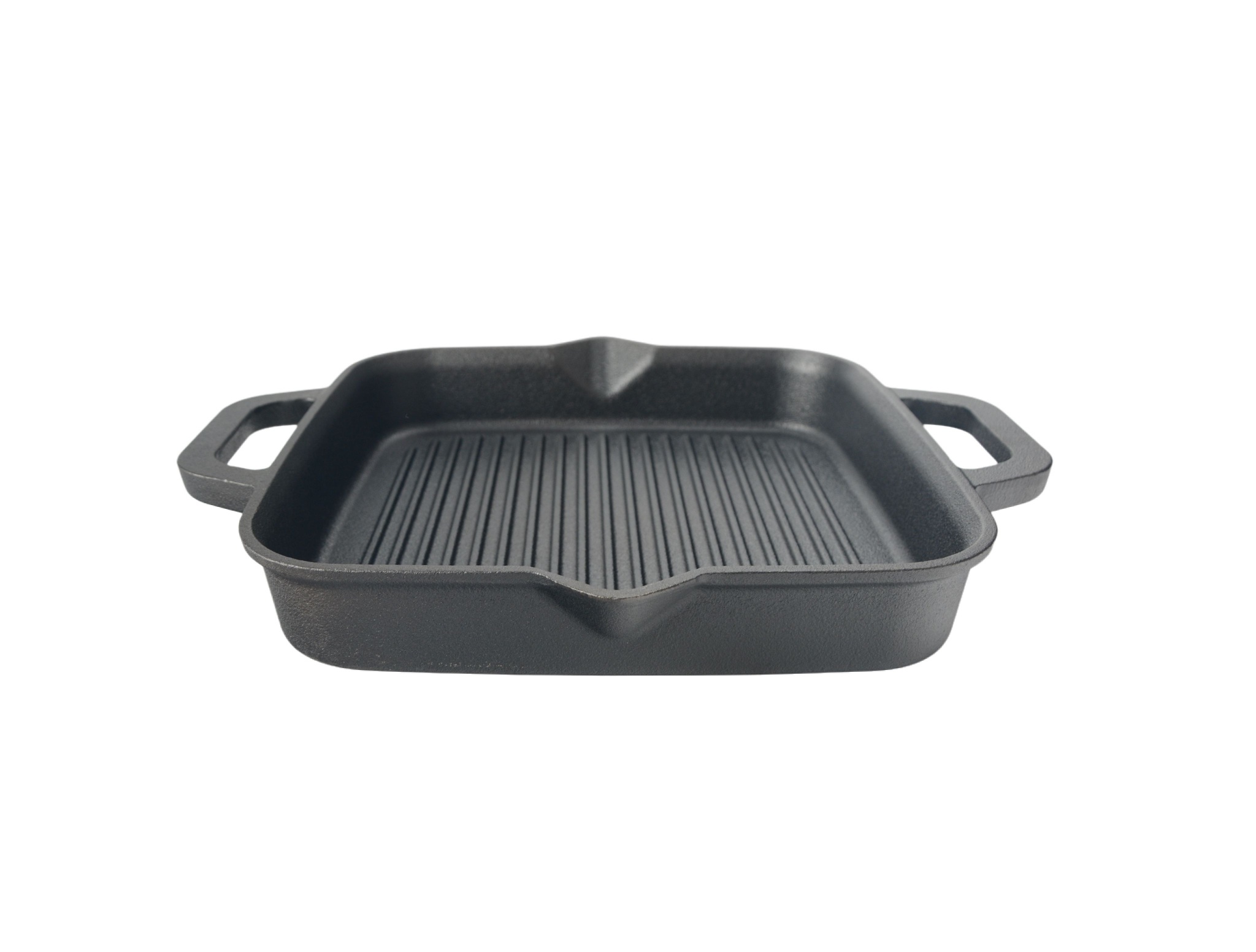 Voorgekruide vierkante gietijzeren grillpan van 30 cm