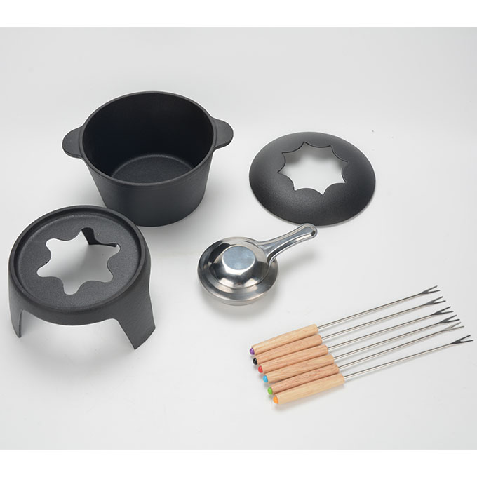 Gietijzeren fonduepan