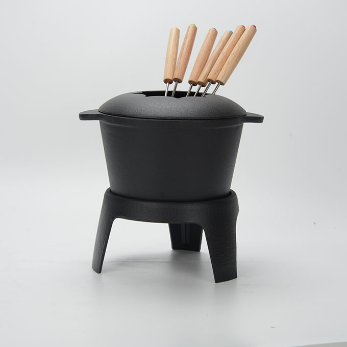 Gietijzeren fonduepan