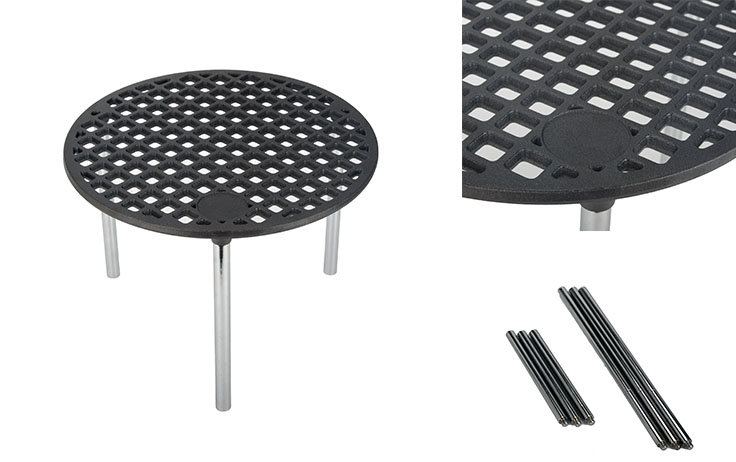 Gietijzeren campinggrillpan met poten
