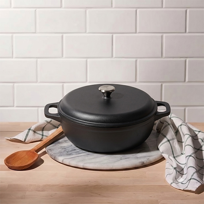 Voorgekruide gietijzeren braadpan van 31 cm