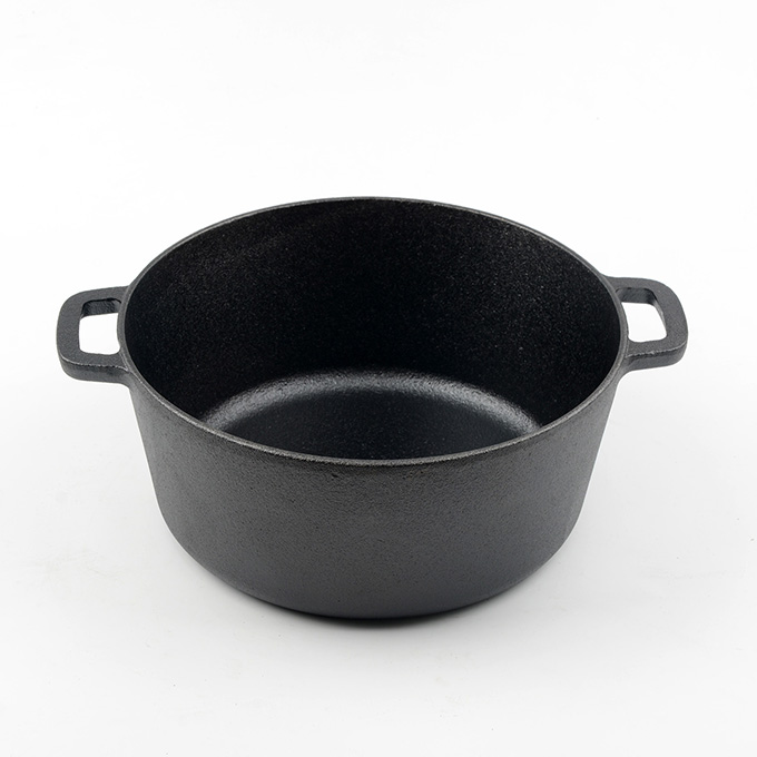 Op maat gemaakt gietijzeren dubbele Dutch Oven 2-in-1 voorgekruid kookgerei