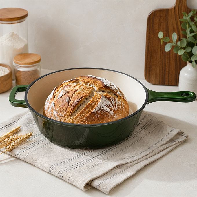 Ge&euml;mailleerde braadpan van 26 cm, voor 2 doeleinden