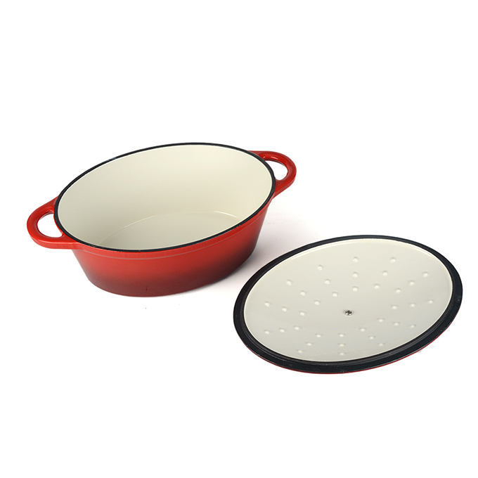 Ovale braadpan van ge&euml;mailleerd gietijzer, 20 cm