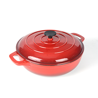 Ge&euml;mailleerde gietijzeren braadpan, ondiepe braadpan