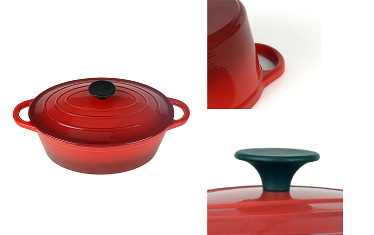 Ovale braadpan van ge&euml;mailleerd gietijzer, 20 cm