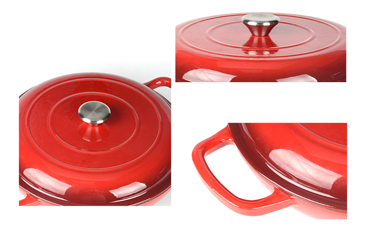 Ge&euml;mailleerde gietijzeren braadpan, ondiepe braadpan