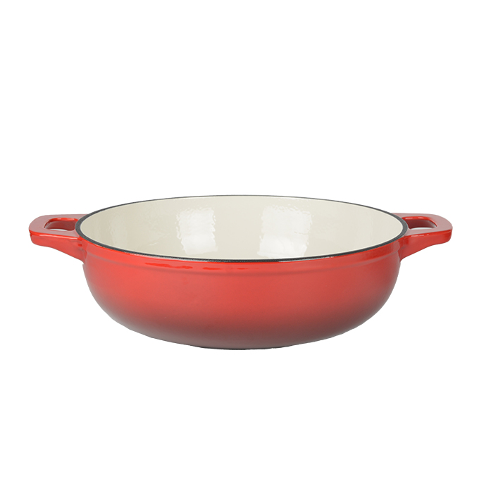 Ge&euml;mailleerde gietijzeren braadpan, ondiepe braadpan