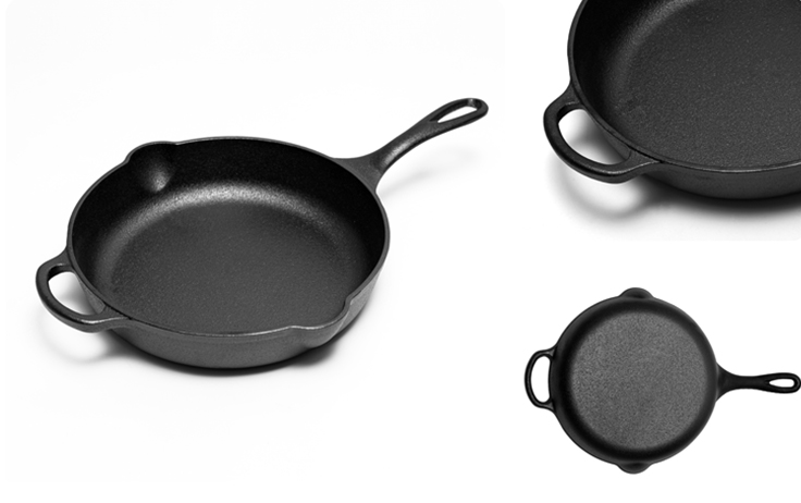 Voorgekruide gietijzeren koekenpan