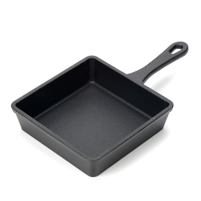 5,5-inch gietijzeren mini-vierkante koekenpan gietijzeren mini-koekenpan