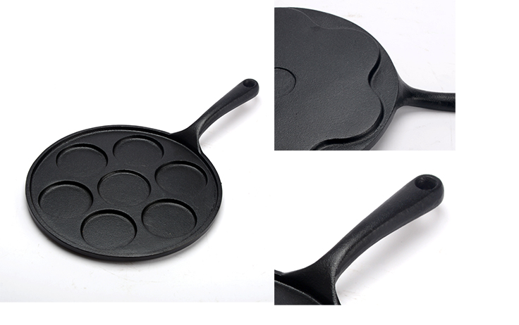 Gietijzeren, meerdelige pannenkoekpan