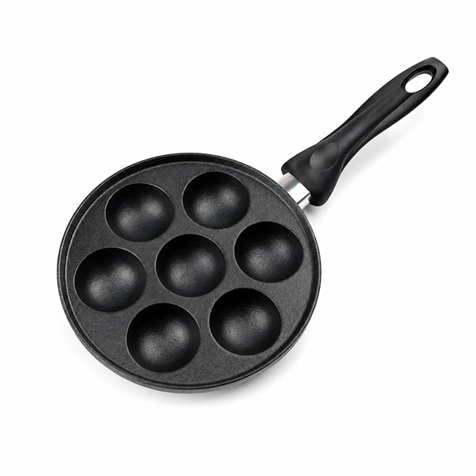 Gietijzeren pan met 7 gaten
