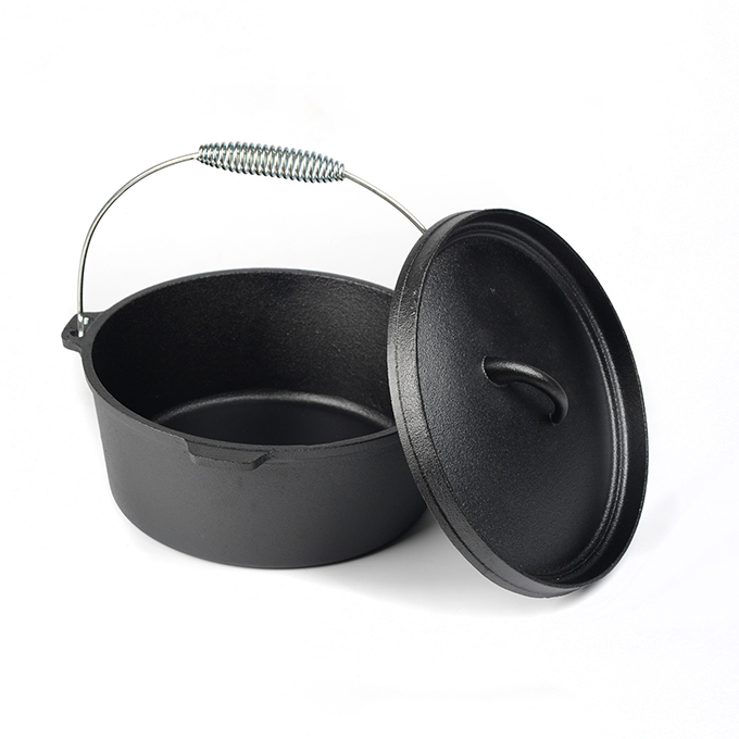 Gietijzeren Camping Braadpan met Deksellift en Opbergtas