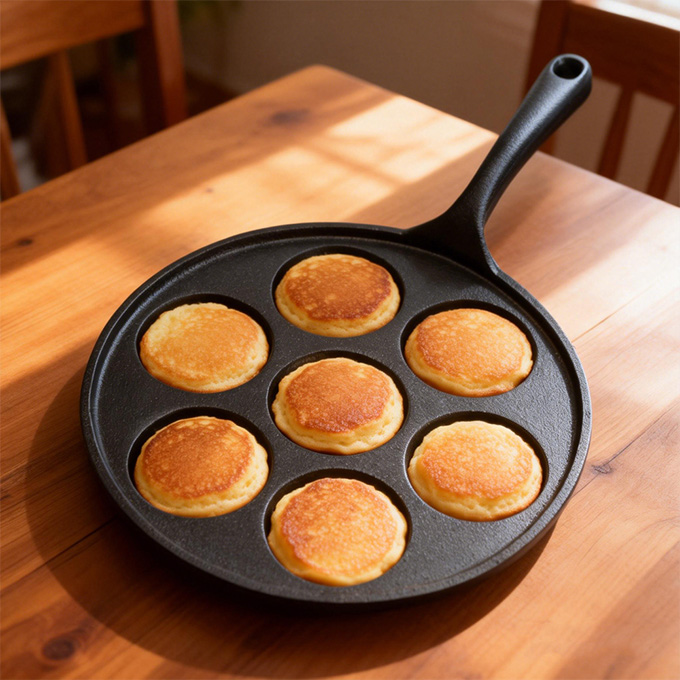 Gietijzeren pannenkoekpan