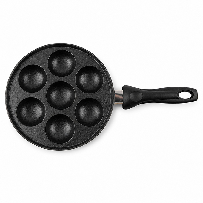 Gietijzeren pan met 7 gaten