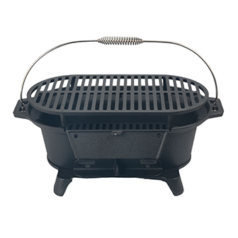 Draagbare gietijzeren Hibachi-houtskoolgrill