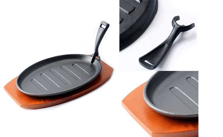 Gietijzeren Sizzling Plate met Grill Ridges