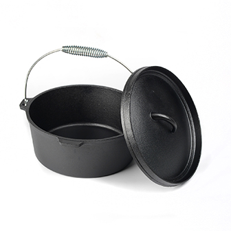 Gietijzeren Camping Braadpan met Deksellift en Opbergtas