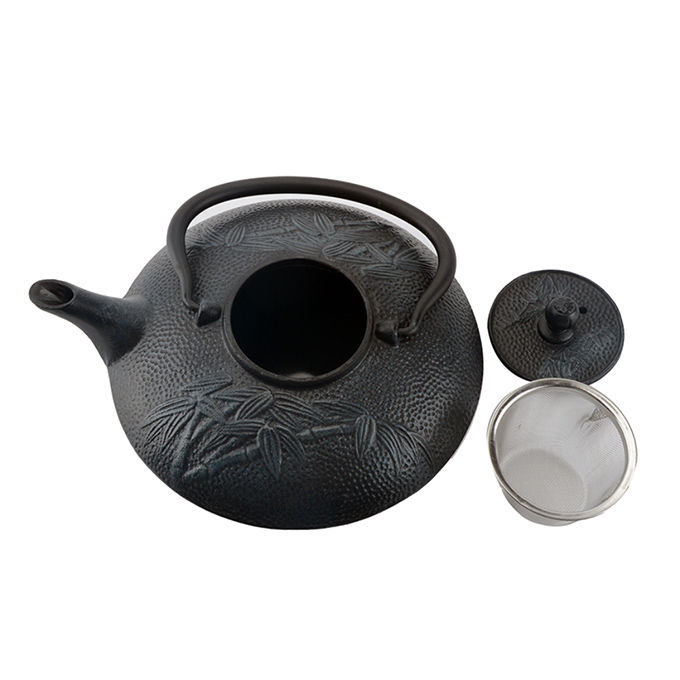 ZY0.8L Gietijzeren theepot met bamboepatroon