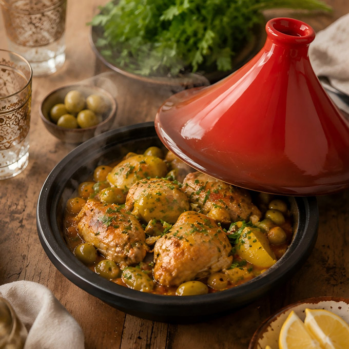 Emaille gietijzeren tajine-pot