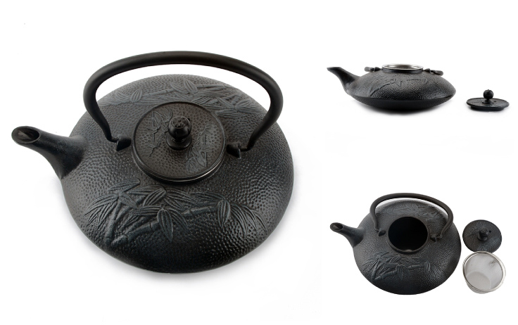 ZY0.8L Gietijzeren theepot met bamboepatroon