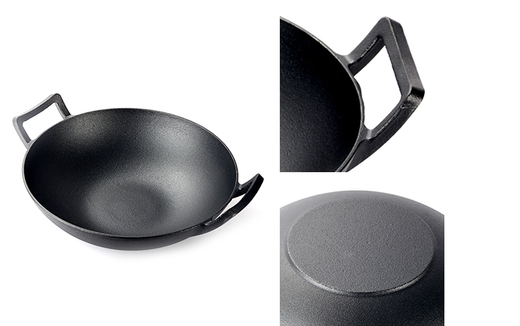 Gietijzeren wok van 31 cm met deksel