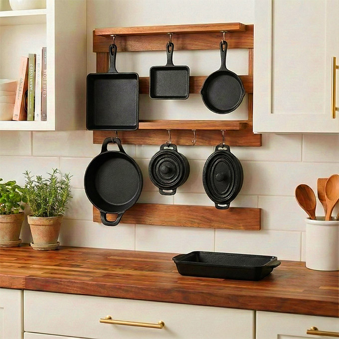 Mini gietijzeren sissende platenset