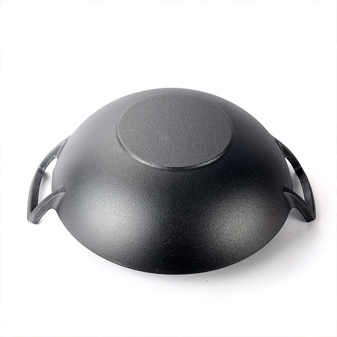Gietijzeren 31 cm wok met deksel