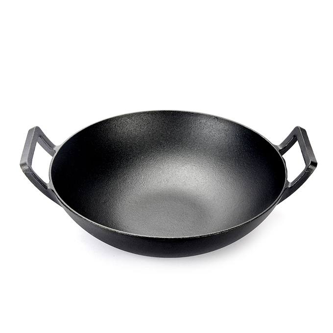Gietijzeren 31 cm wok met deksel