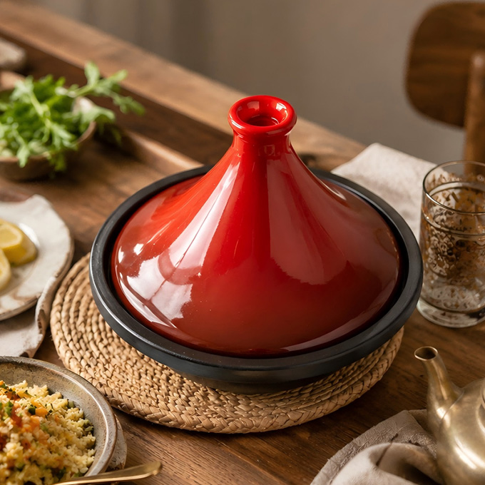 Emaille gietijzeren tajine-pot
