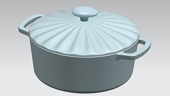Enamel Dutch oven 3D-rendering
