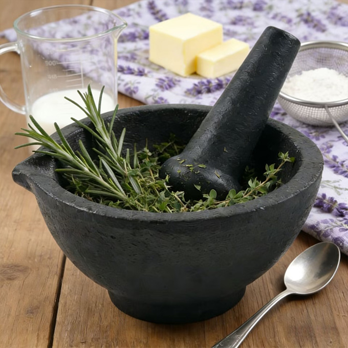 6-inch gereedschapsset gietijzeren vijzel en stamper