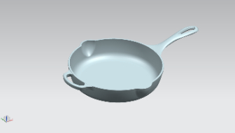 3D-tekening van gietijzeren koekenpan