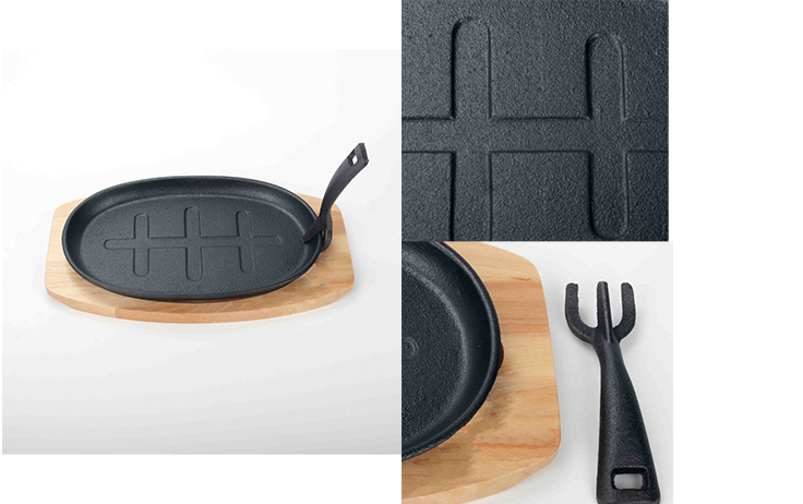 Gietijzeren steakplaat