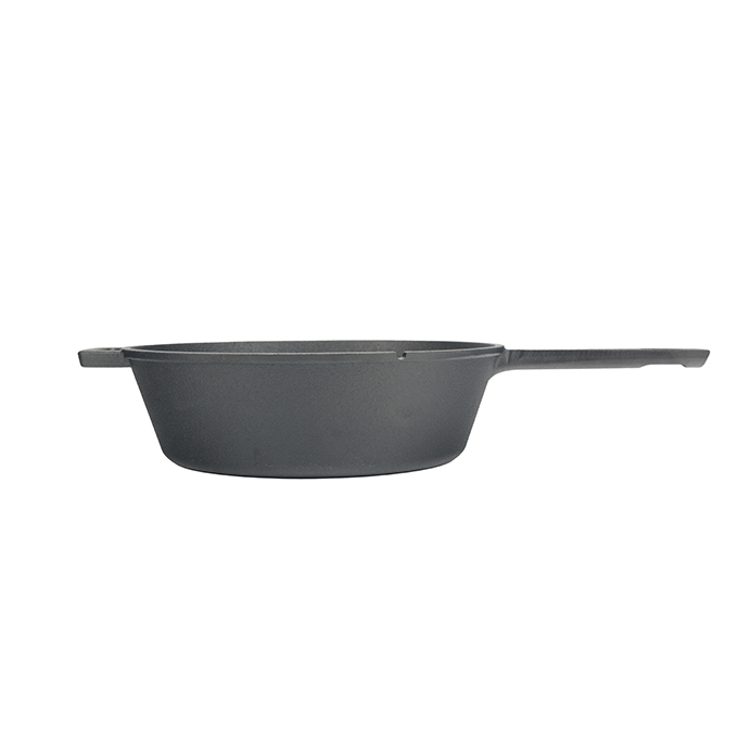 2-in-1 dubbele gietijzeren braadpan met enkele handgreep