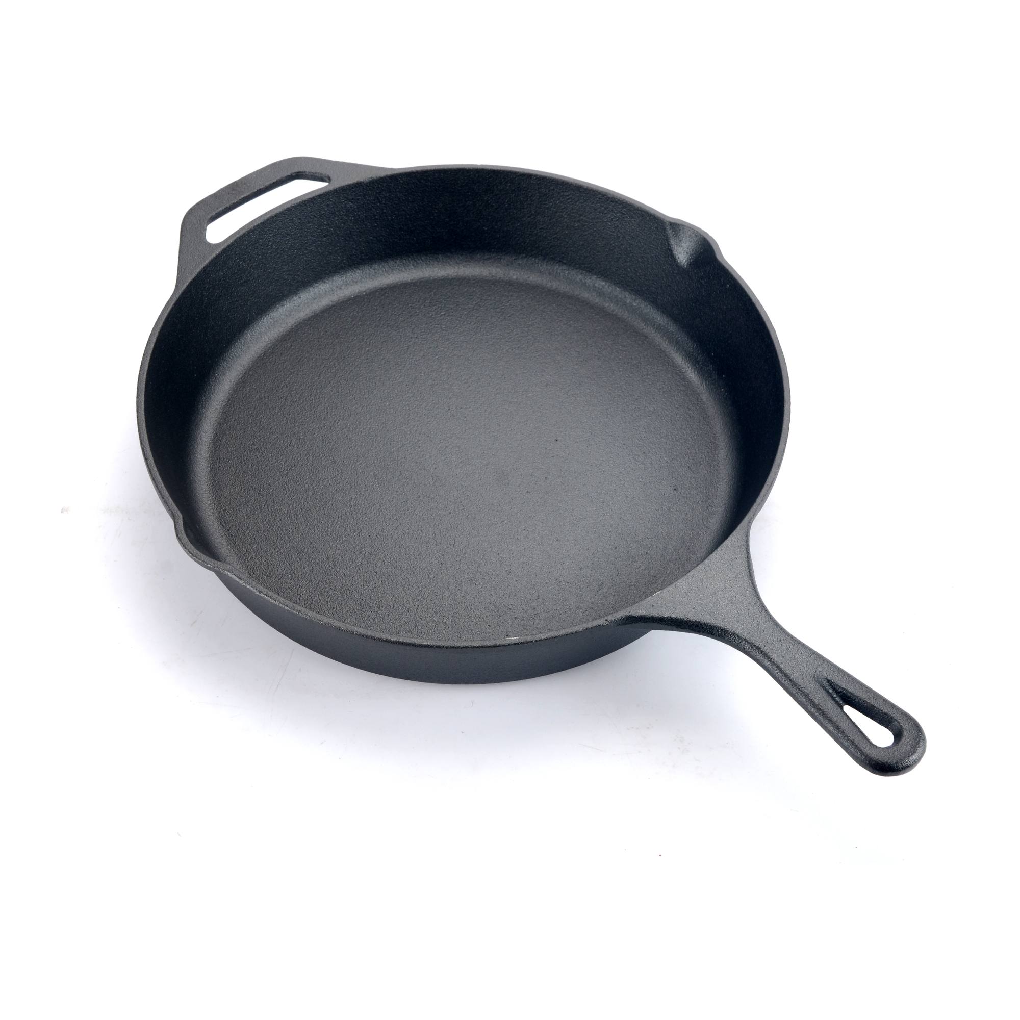12 inch voorgekruide gietijzeren koekepan met hulphandvat