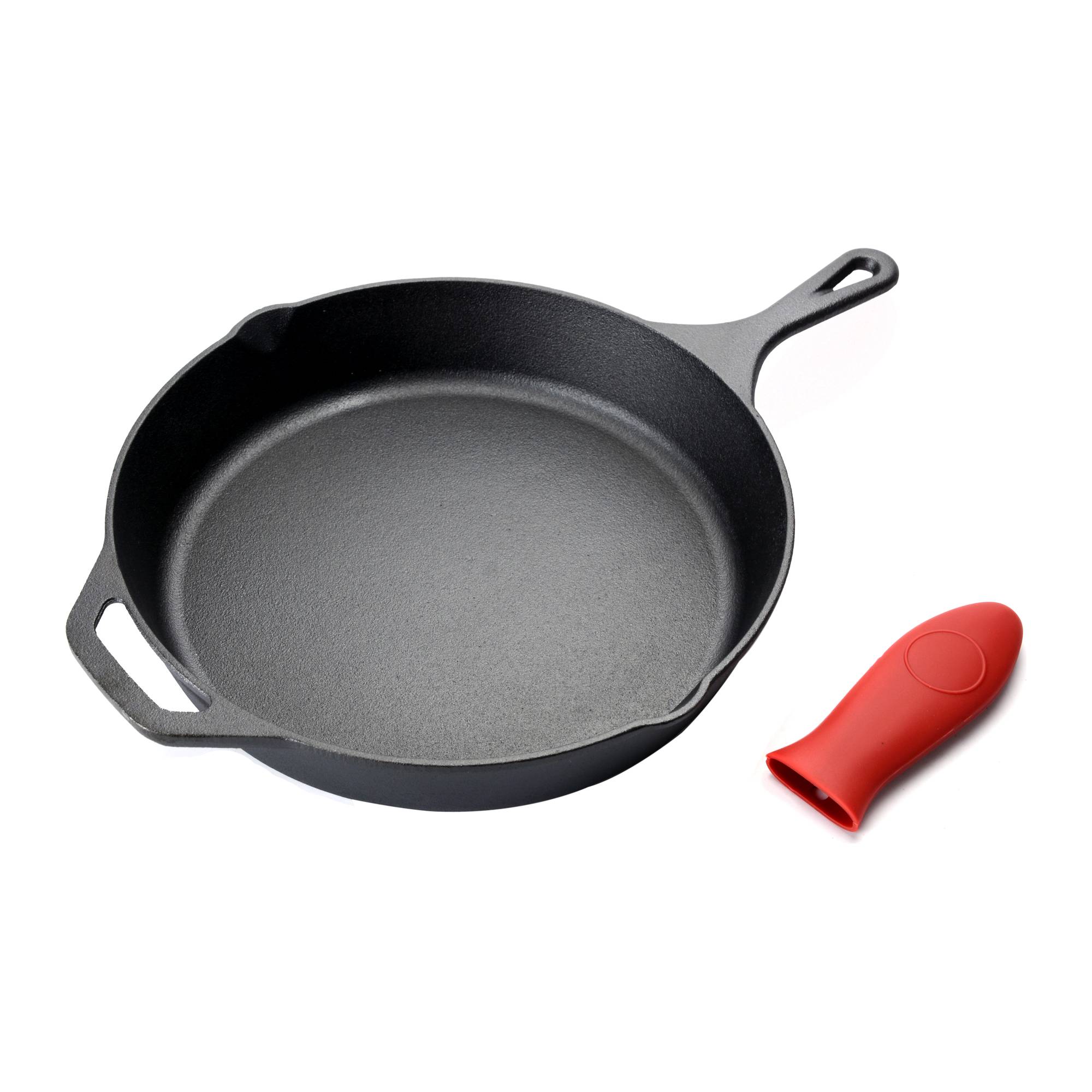 12 inch voorgekruide gietijzeren koekepan met hulphandvat