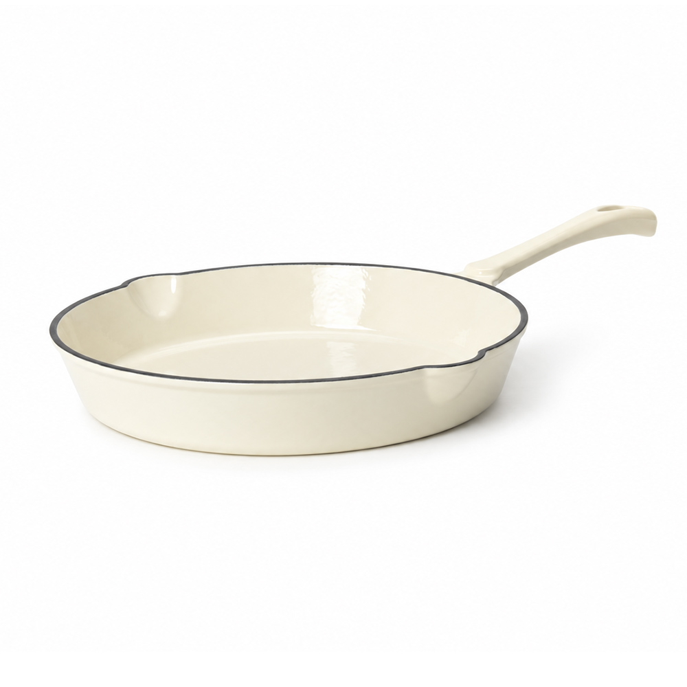 Gietijzeren ge&euml;mailleerde ronde koekepan van 24,7 cm