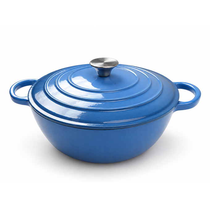 Gietijzeren ge&euml;mailleerde mummiepot