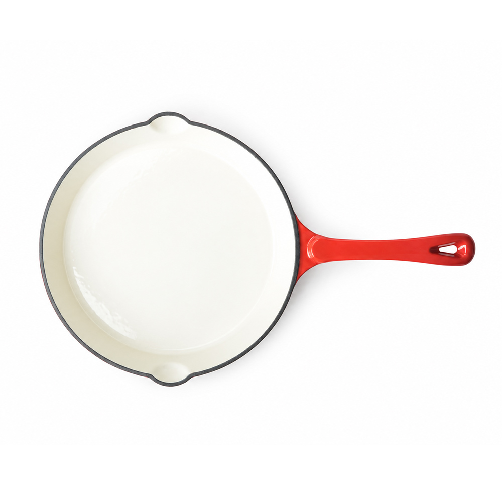 Gietijzeren ge&euml;mailleerde ronde koekepan van 24,7 cm