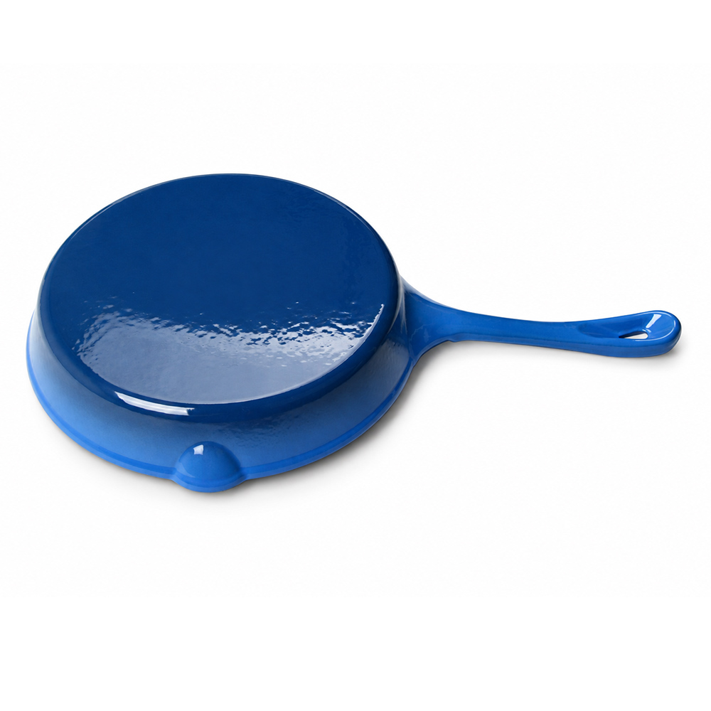 Gietijzeren ge&euml;mailleerde ronde koekepan van 24,7 cm