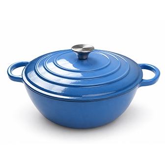 Gietijzeren ge&euml;mailleerde mummiepot