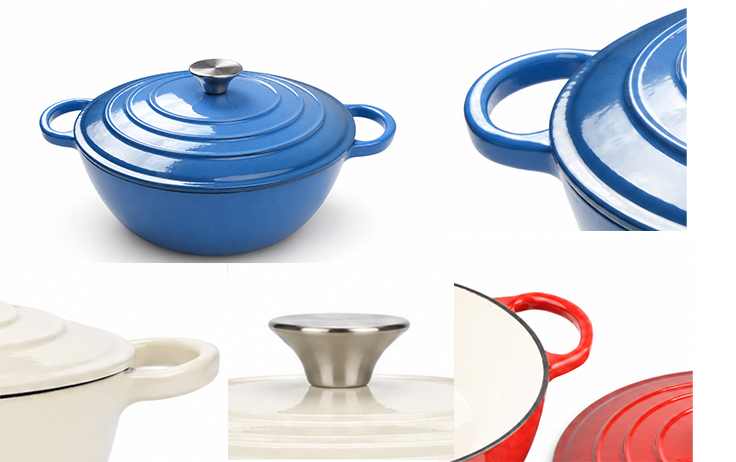 Gietijzeren ge&euml;mailleerde mummiepot